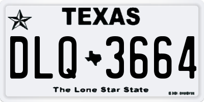TX license plate DLQ3664