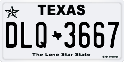 TX license plate DLQ3667