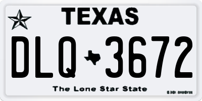 TX license plate DLQ3672