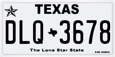 TX license plate DLQ3678