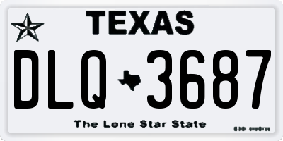 TX license plate DLQ3687