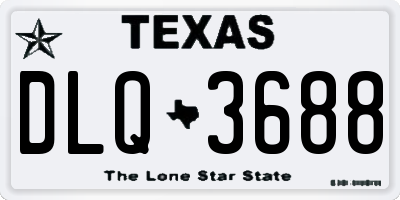 TX license plate DLQ3688
