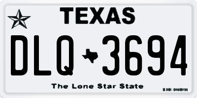 TX license plate DLQ3694