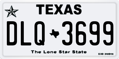 TX license plate DLQ3699
