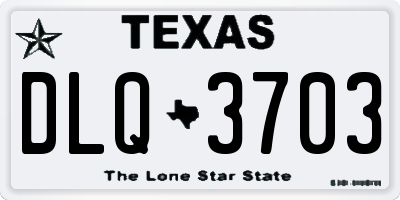 TX license plate DLQ3703