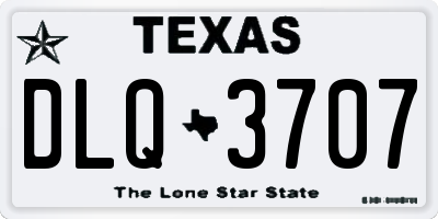 TX license plate DLQ3707
