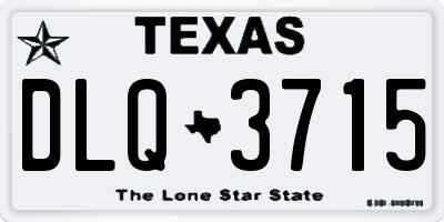 TX license plate DLQ3715