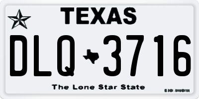 TX license plate DLQ3716