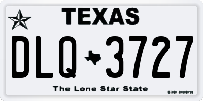 TX license plate DLQ3727