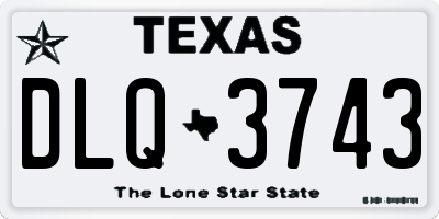 TX license plate DLQ3743
