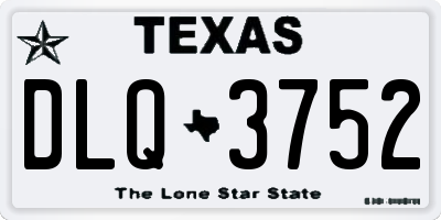 TX license plate DLQ3752