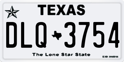TX license plate DLQ3754