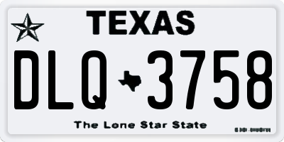 TX license plate DLQ3758