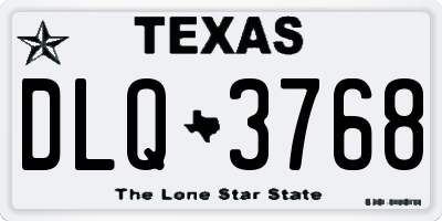TX license plate DLQ3768