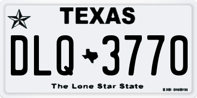 TX license plate DLQ3770