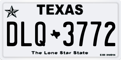 TX license plate DLQ3772