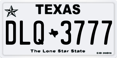 TX license plate DLQ3777