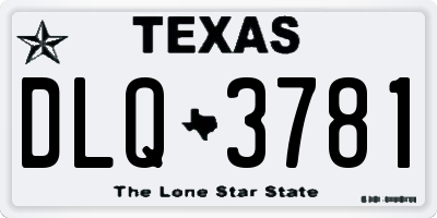 TX license plate DLQ3781