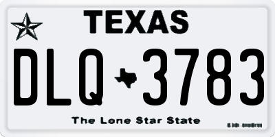TX license plate DLQ3783