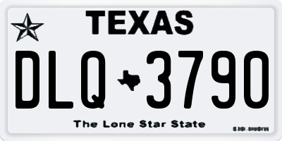 TX license plate DLQ3790