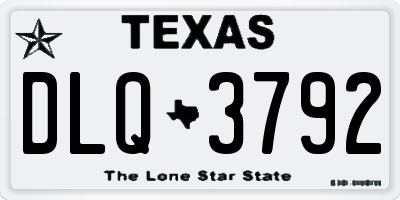 TX license plate DLQ3792