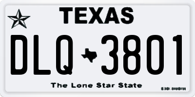 TX license plate DLQ3801
