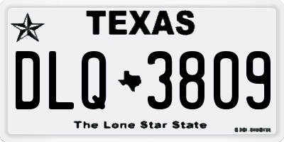 TX license plate DLQ3809