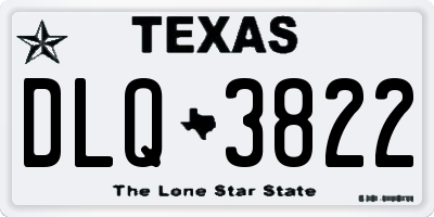 TX license plate DLQ3822