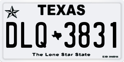 TX license plate DLQ3831