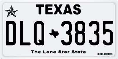 TX license plate DLQ3835
