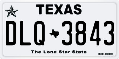 TX license plate DLQ3843