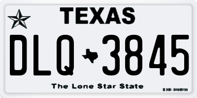 TX license plate DLQ3845