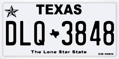 TX license plate DLQ3848