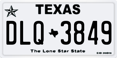 TX license plate DLQ3849