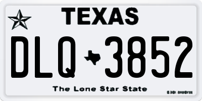 TX license plate DLQ3852