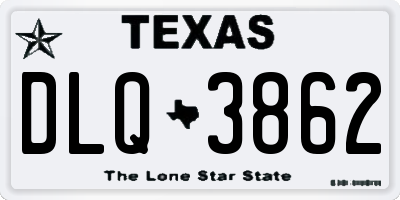 TX license plate DLQ3862