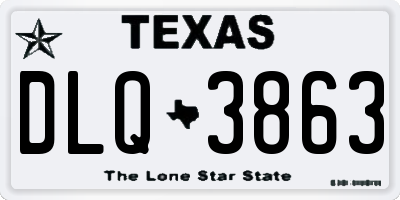 TX license plate DLQ3863