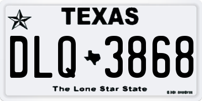 TX license plate DLQ3868