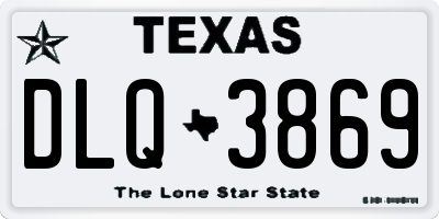 TX license plate DLQ3869