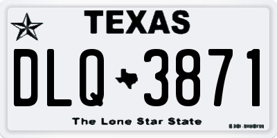 TX license plate DLQ3871