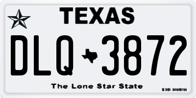 TX license plate DLQ3872