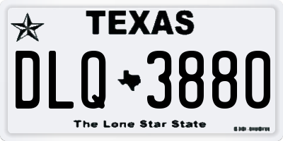 TX license plate DLQ3880