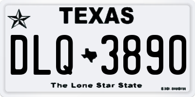 TX license plate DLQ3890