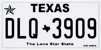 TX license plate DLQ3909
