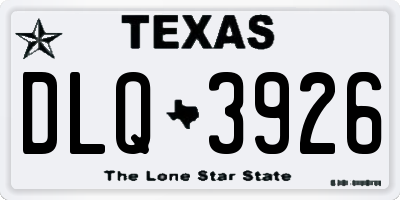 TX license plate DLQ3926