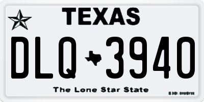 TX license plate DLQ3940