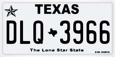 TX license plate DLQ3966