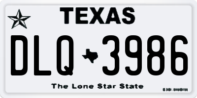 TX license plate DLQ3986