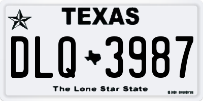 TX license plate DLQ3987