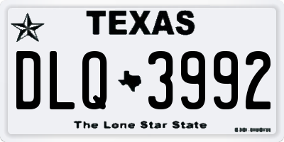 TX license plate DLQ3992